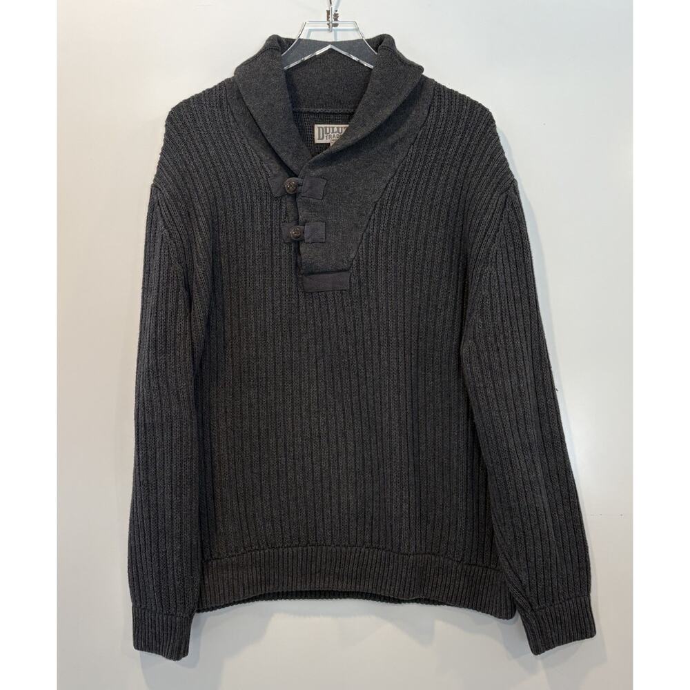 Duluth Trading Co Gray High-Neck Infantry Wool Sweater Mens Size XL‎